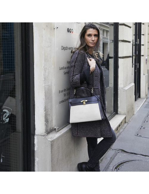 Kelly 32 HERMES toile et cuir