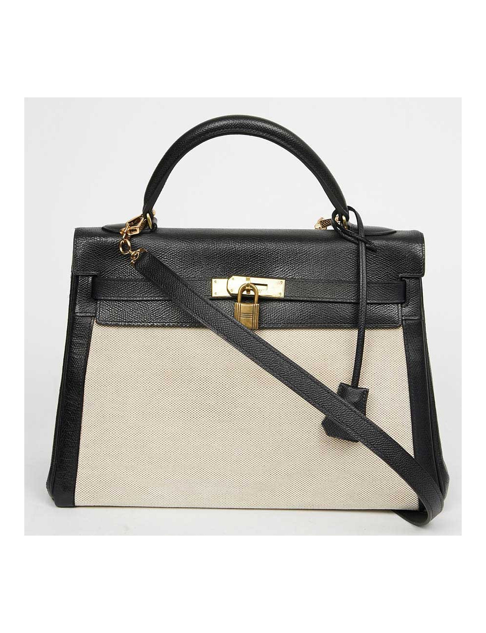 Kelly 32 HERMES toile et cuir