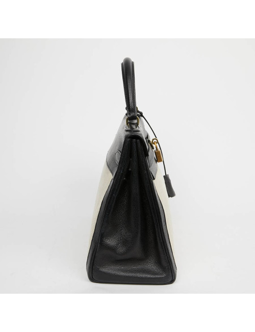 Kelly 32 HERMES toile et cuir