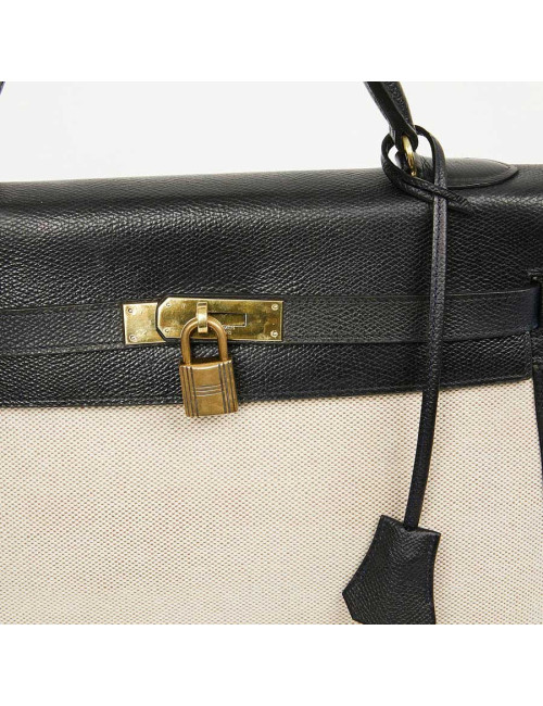 Kelly 32 HERMES toile et cuir