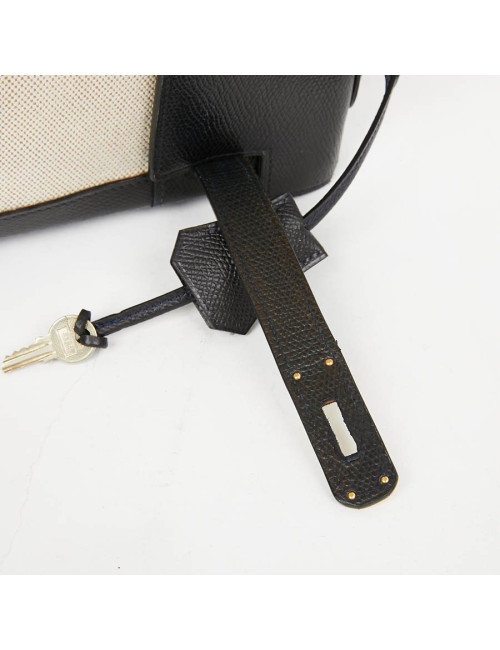 Kelly 32 HERMES toile et cuir