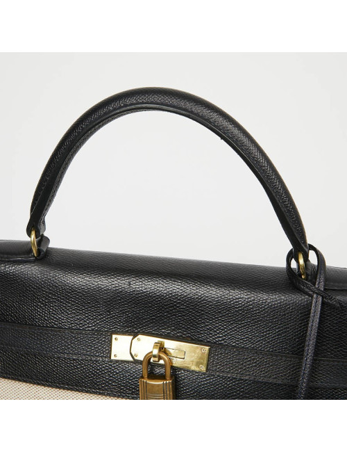 Kelly 32 HERMES toile et cuir