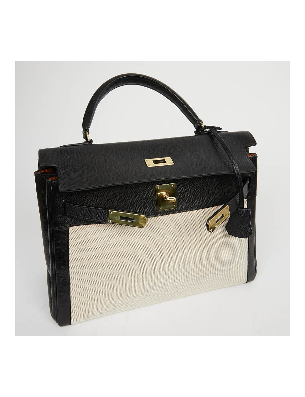 Kelly 32 HERMES toile et cuir