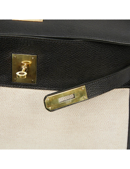 Kelly 32 HERMES toile et cuir
