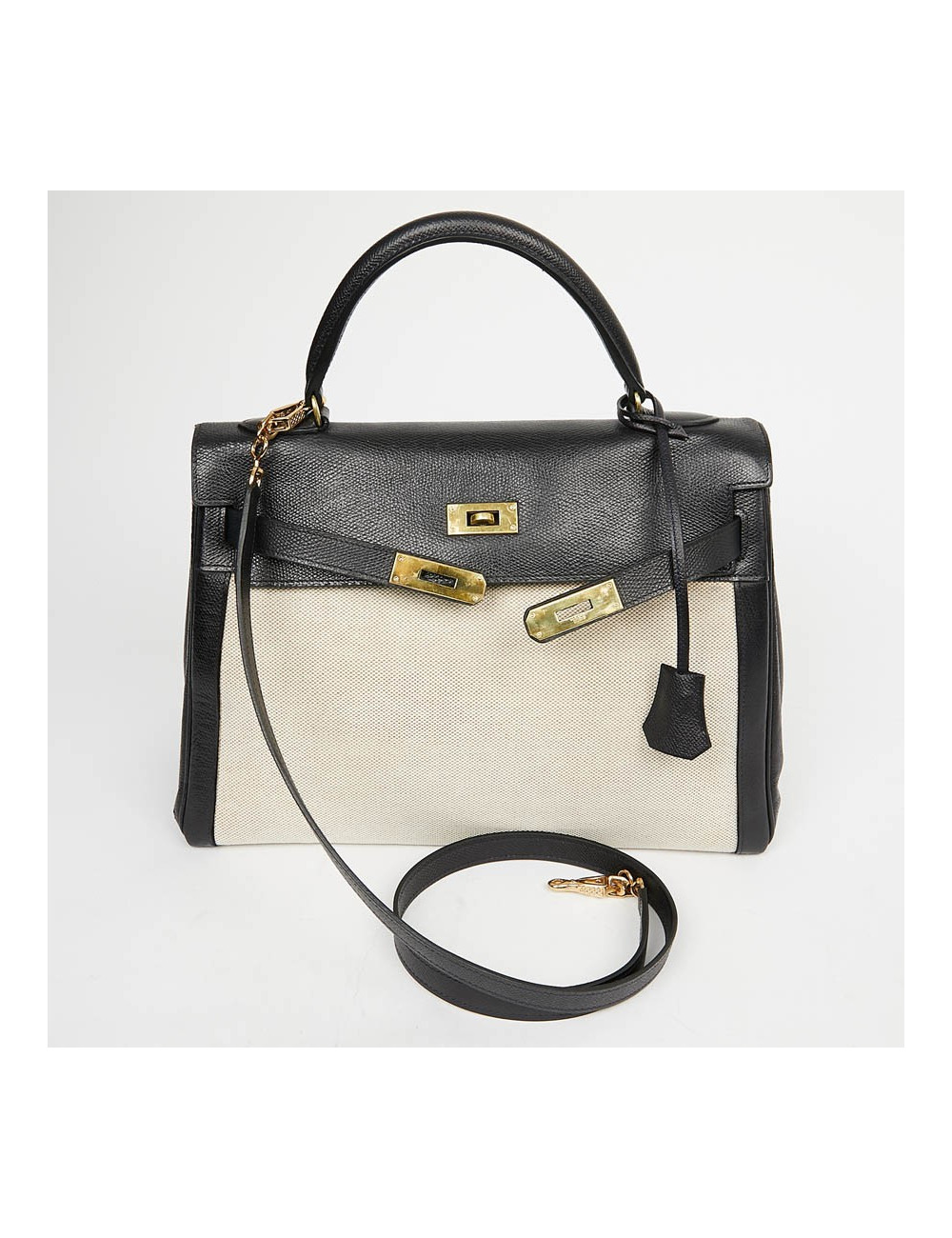 Kelly 32 HERMES toile et cuir