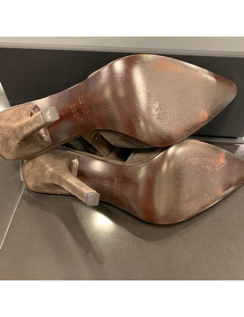 Sandales hautes GUCCI T39C daim marron