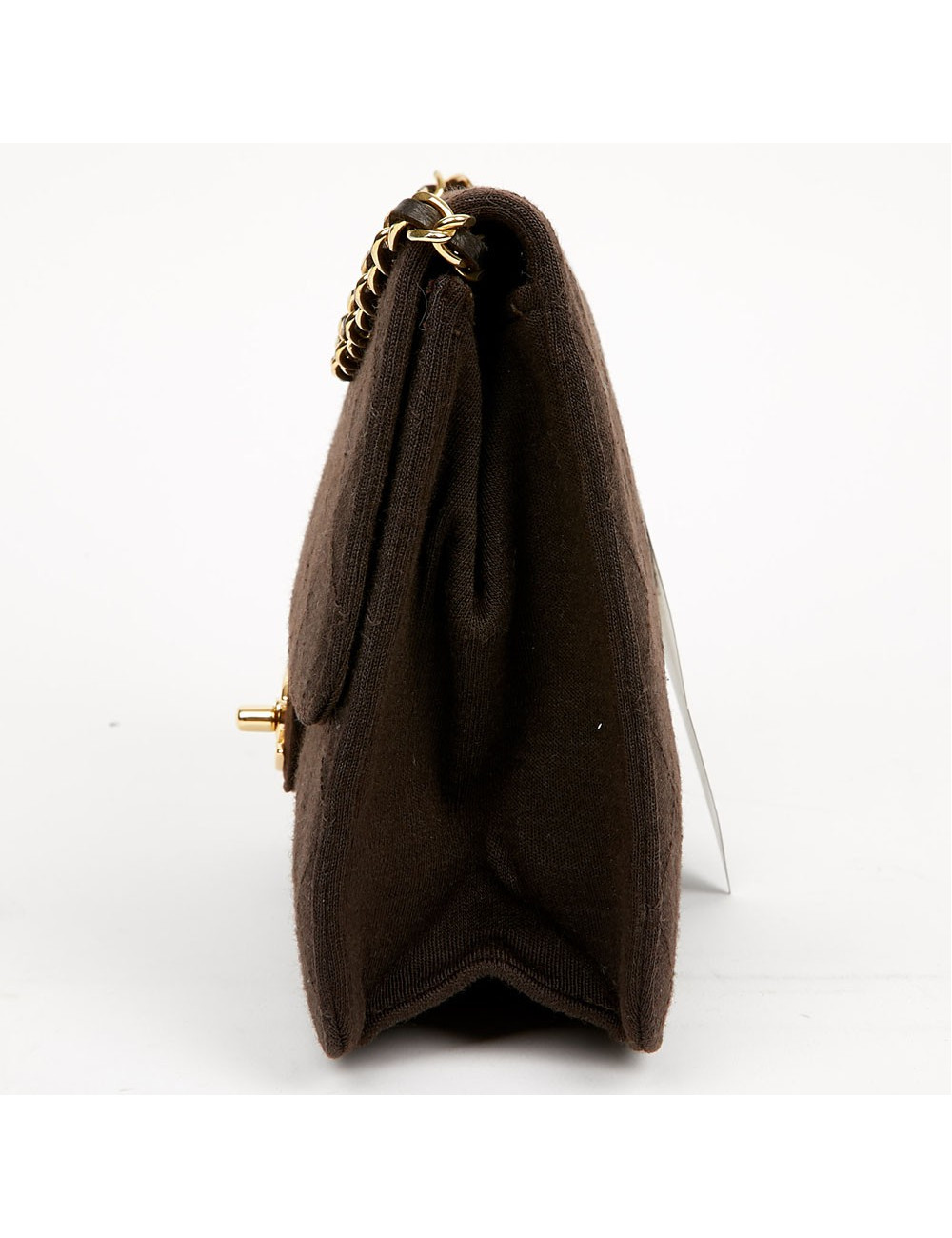 Sac vintage CHANEL en jersey marron