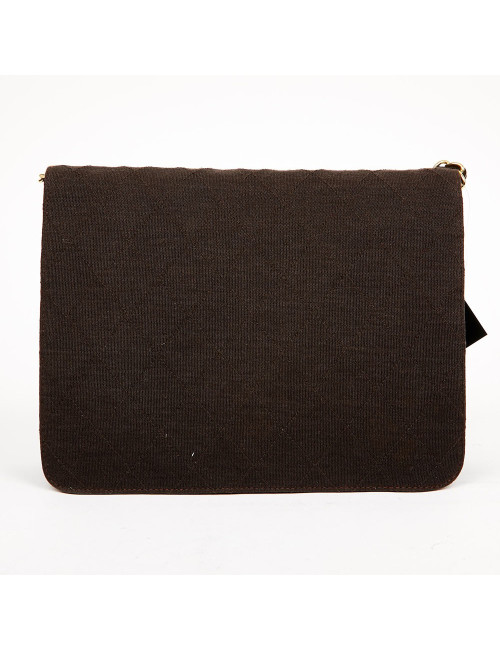Sac vintage CHANEL en jersey marron