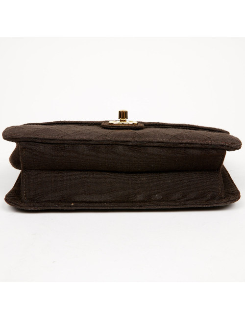 Sac vintage CHANEL en jersey marron