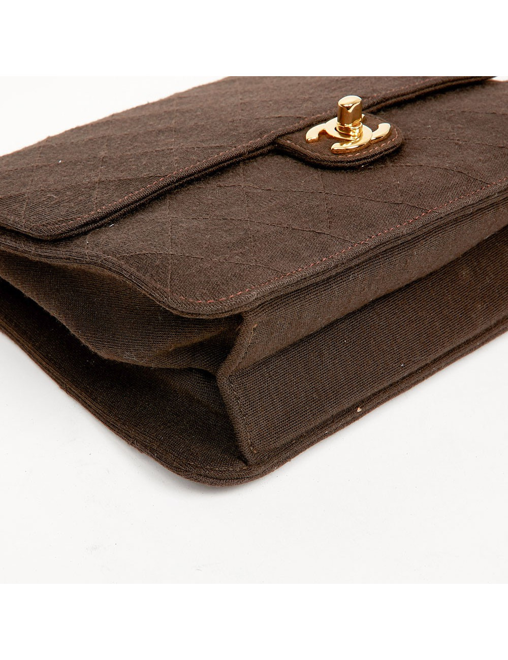 Sac vintage CHANEL en jersey marron