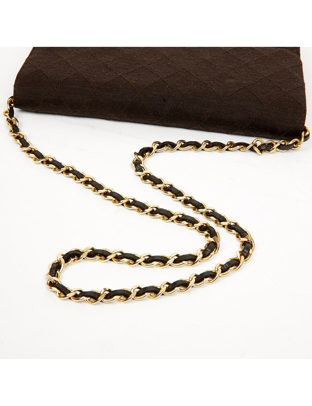 Sac vintage CHANEL en jersey marron