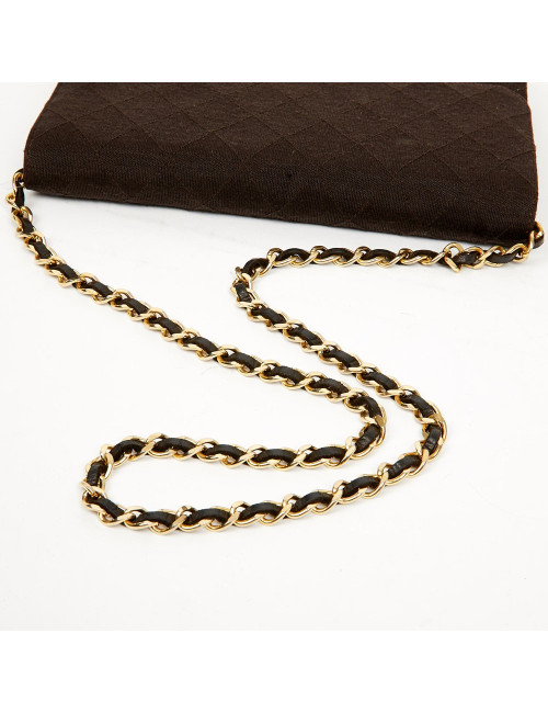 Sac vintage CHANEL en jersey marron