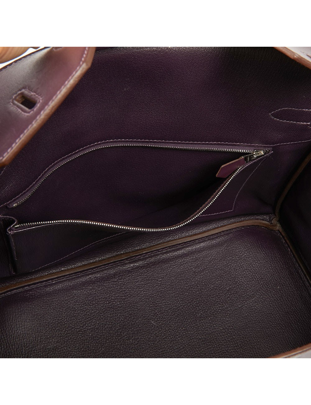 Sac à main Birkin 35 HERMES cuir box raisin