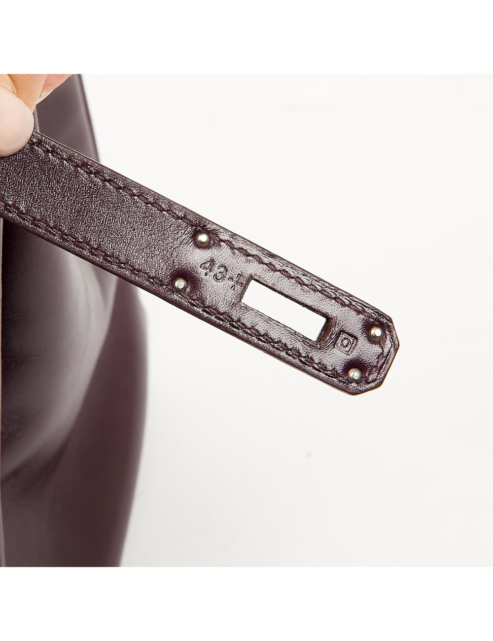 Sac à main Birkin 35 HERMES cuir box raisin