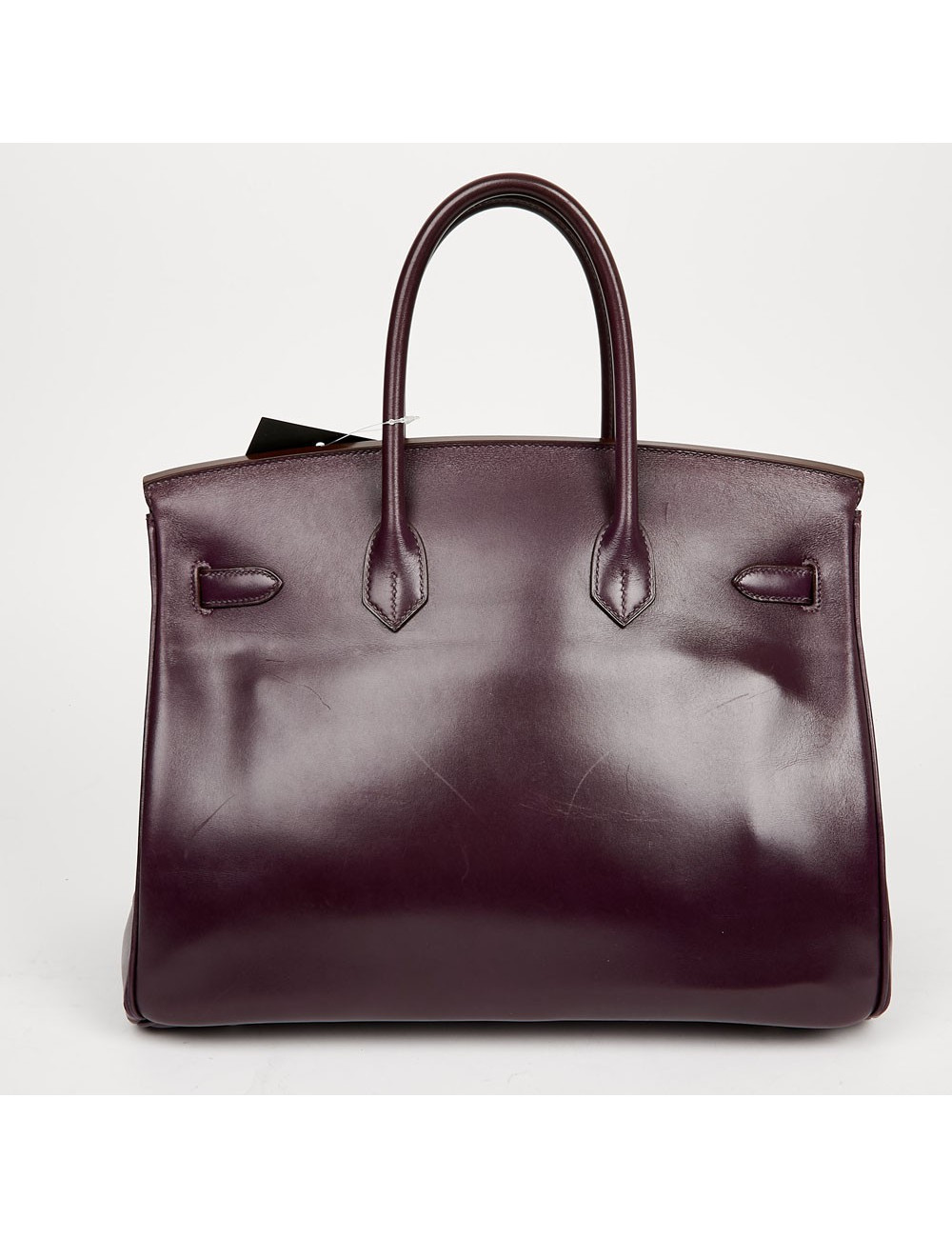 Sac à main Birkin 35 HERMES cuir box raisin