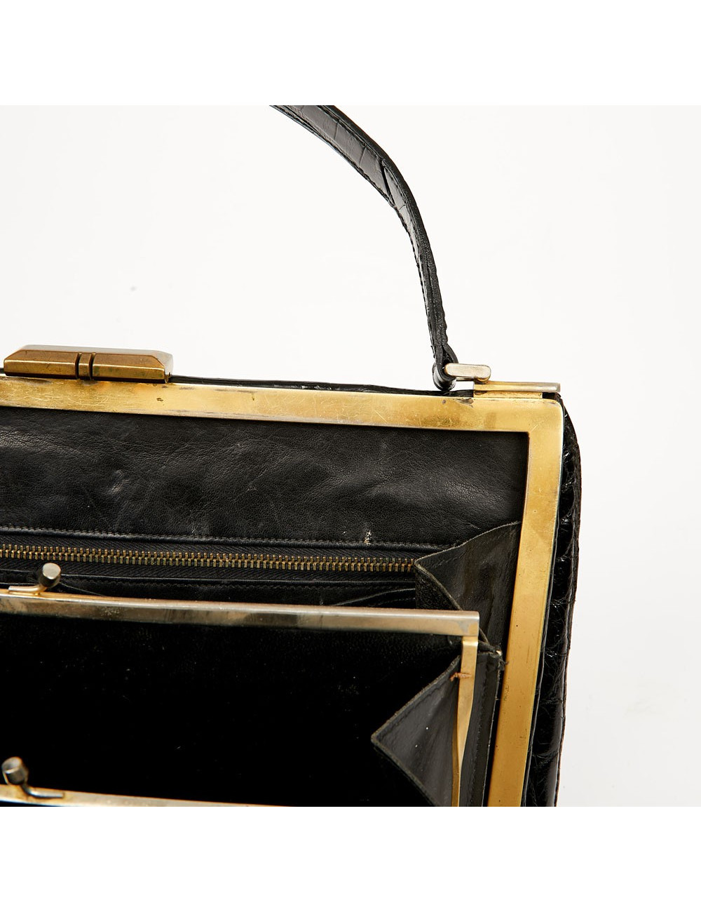 Sac Alligator noir vintage