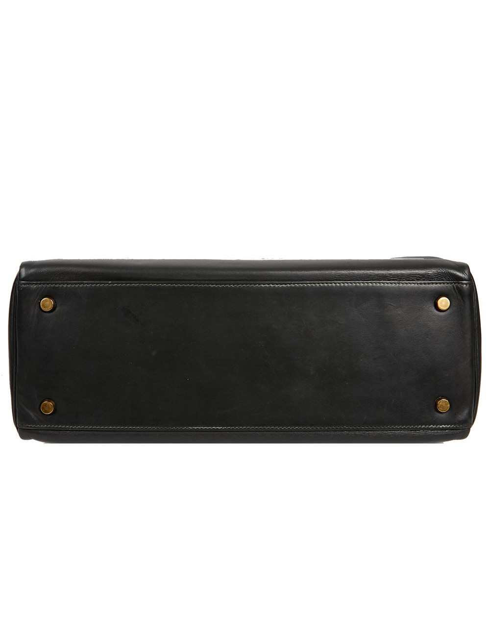 Kelly 32 HERMES cuir box gris et blanc