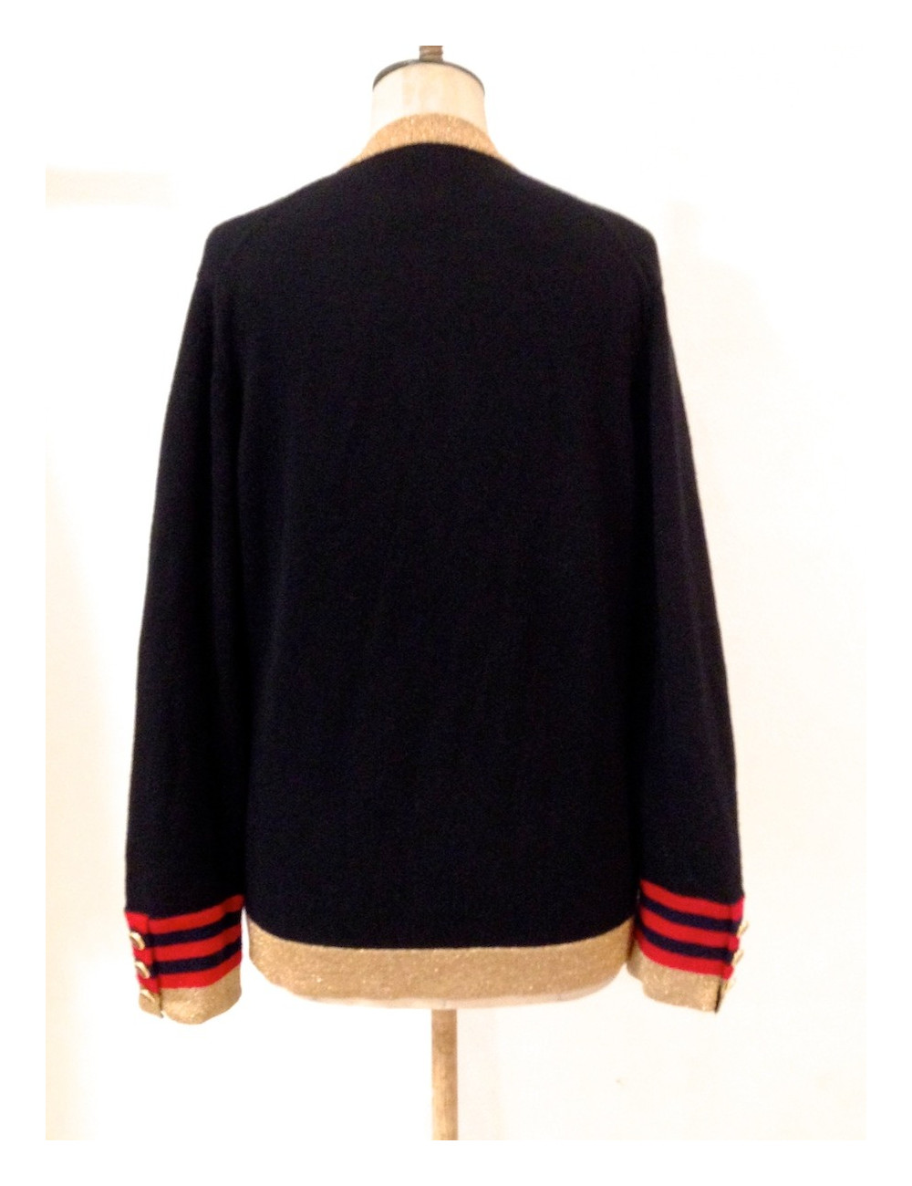 Gilet CHANEL en maille de cachemire noir T38