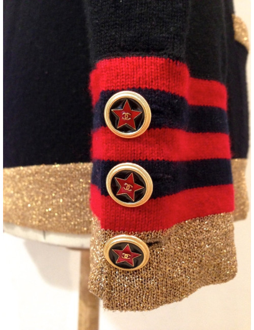 Gilet CHANEL en maille de cachemire noir T38