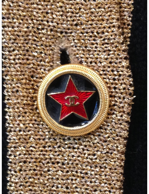 Gilet CHANEL en maille de cachemire noir T38