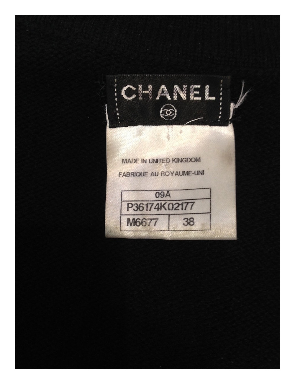 Gilet CHANEL en maille de cachemire noir T38