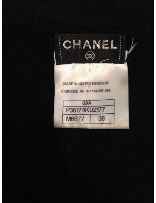 Gilet CHANEL en maille de cachemire noir T38