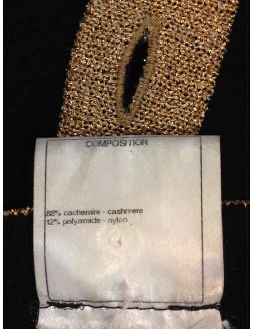 Gilet CHANEL en maille de cachemire noir T38