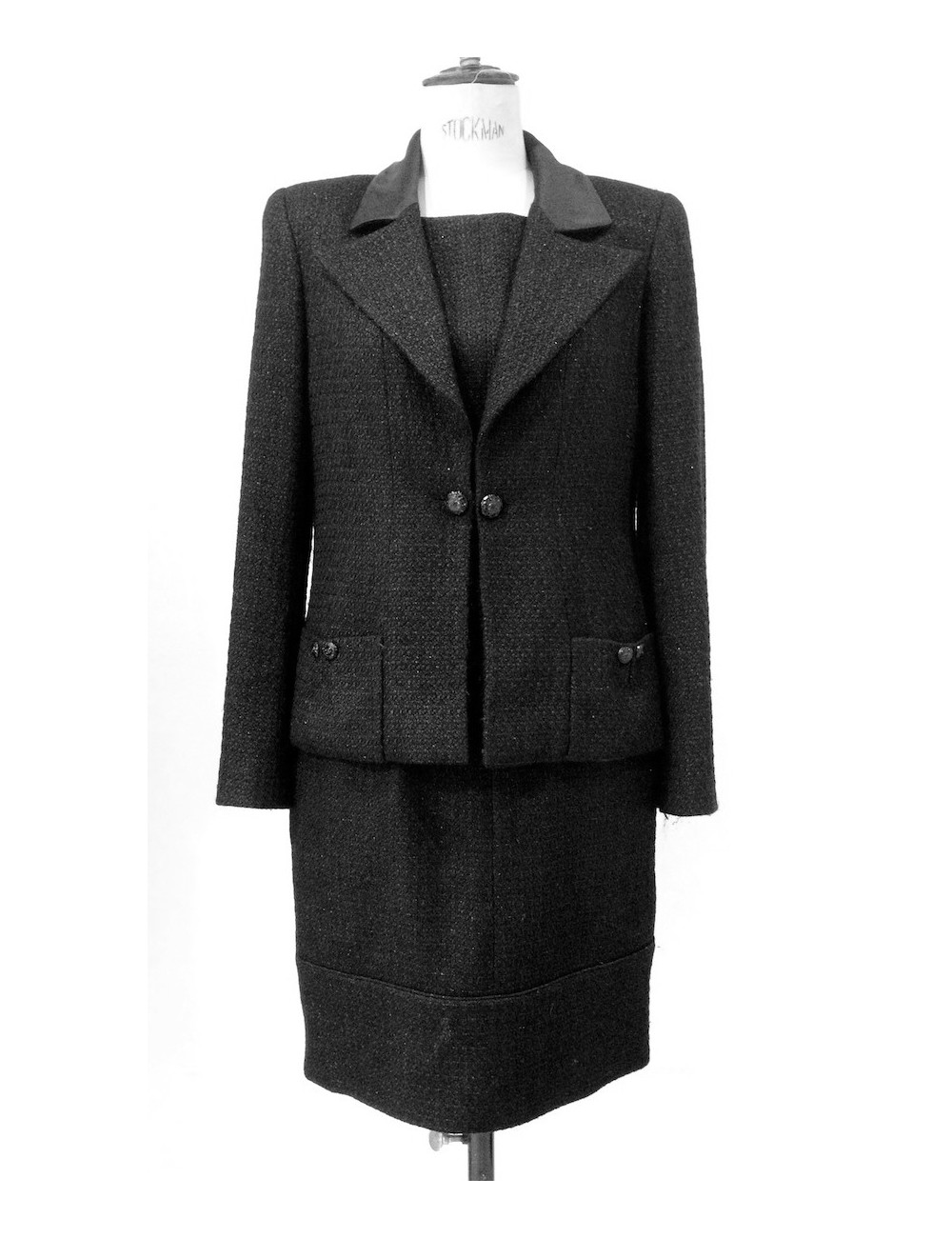 Tailleur avec robe CHANEL noir pailleté