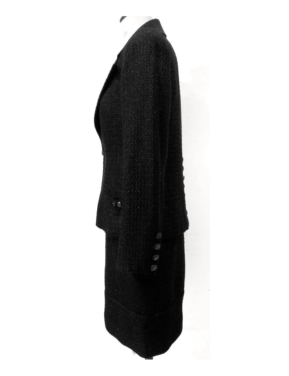 Tailleur avec robe CHANEL noir pailletée