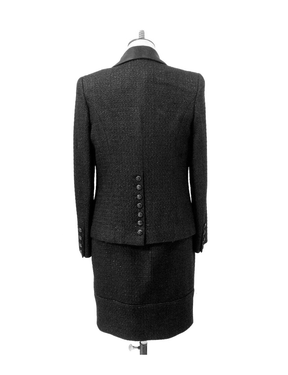 Tailleur avec robe CHANEL noir pailleté