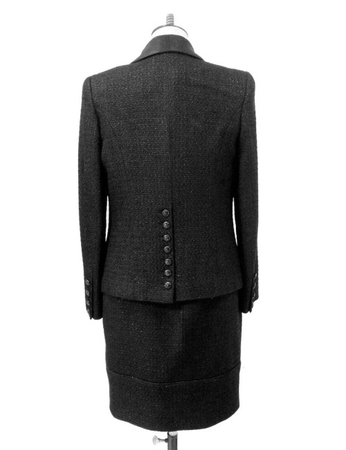 Tailleur avec robe CHANEL noir pailletée