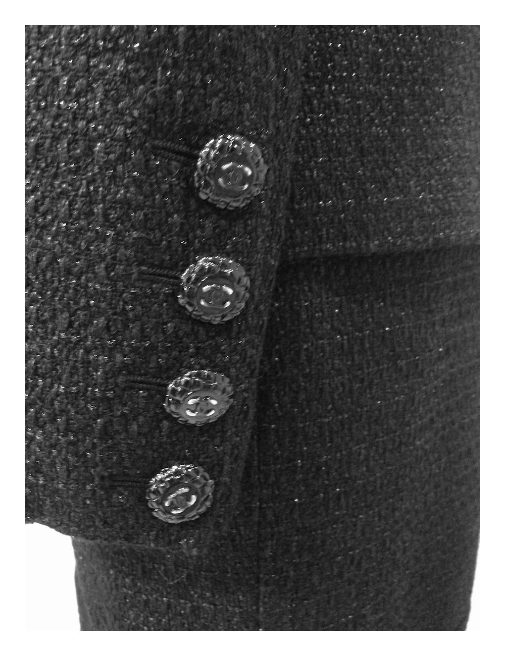 Tailleur avec robe CHANEL noir pailleté