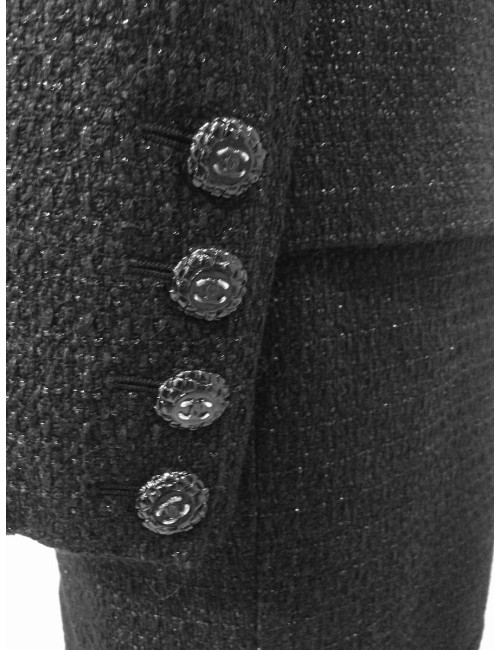 Tailleur avec robe CHANEL noir pailleté
