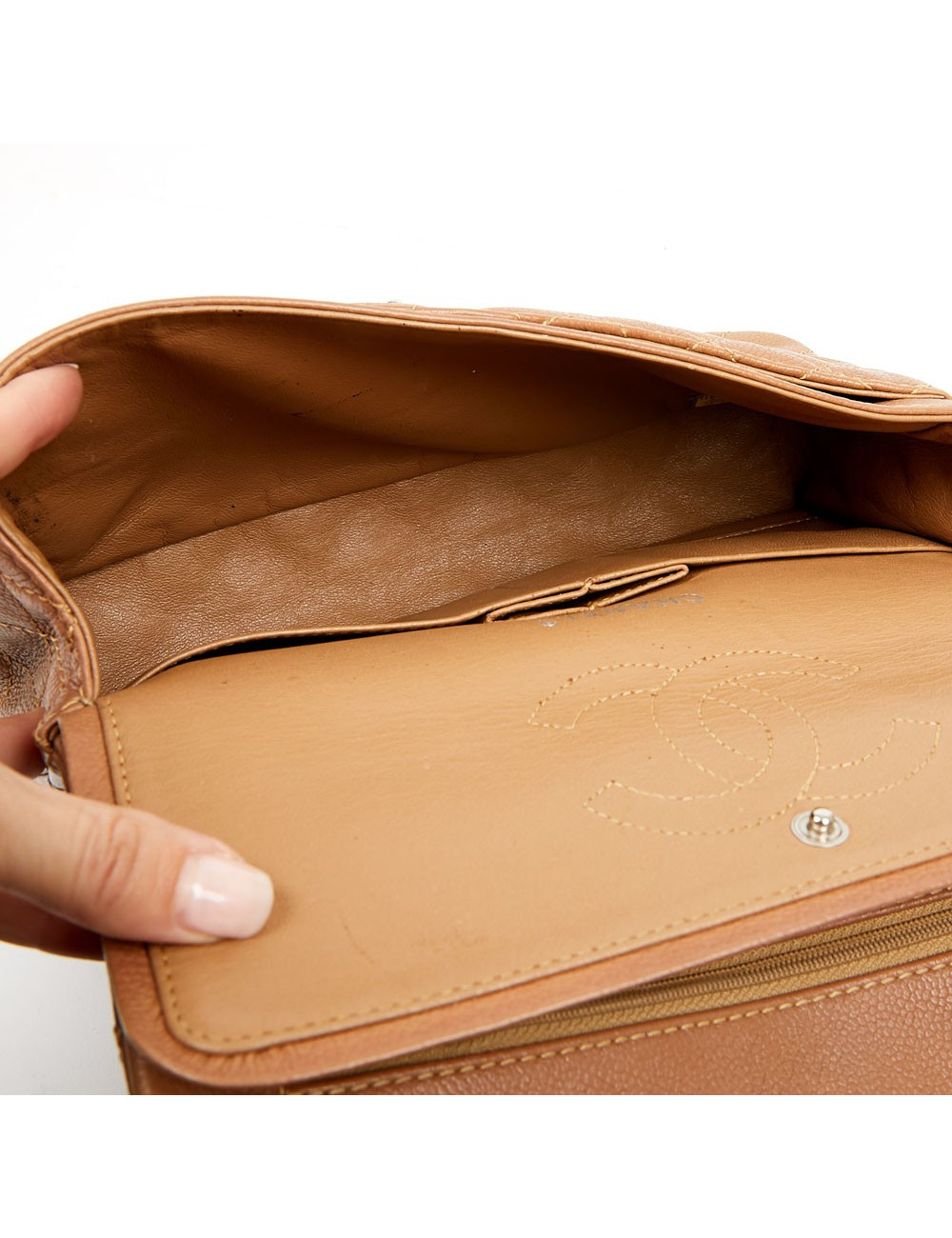 Sac Timeless CHANEL cuir de veau grainé gold