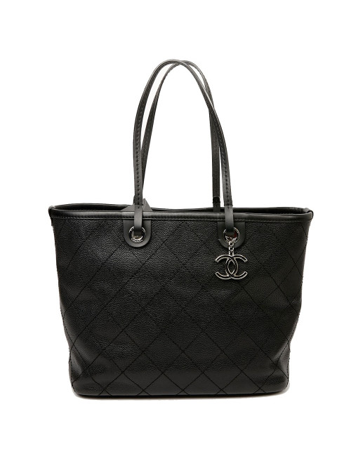 Grand cabas CHANEL cuir grainé noir