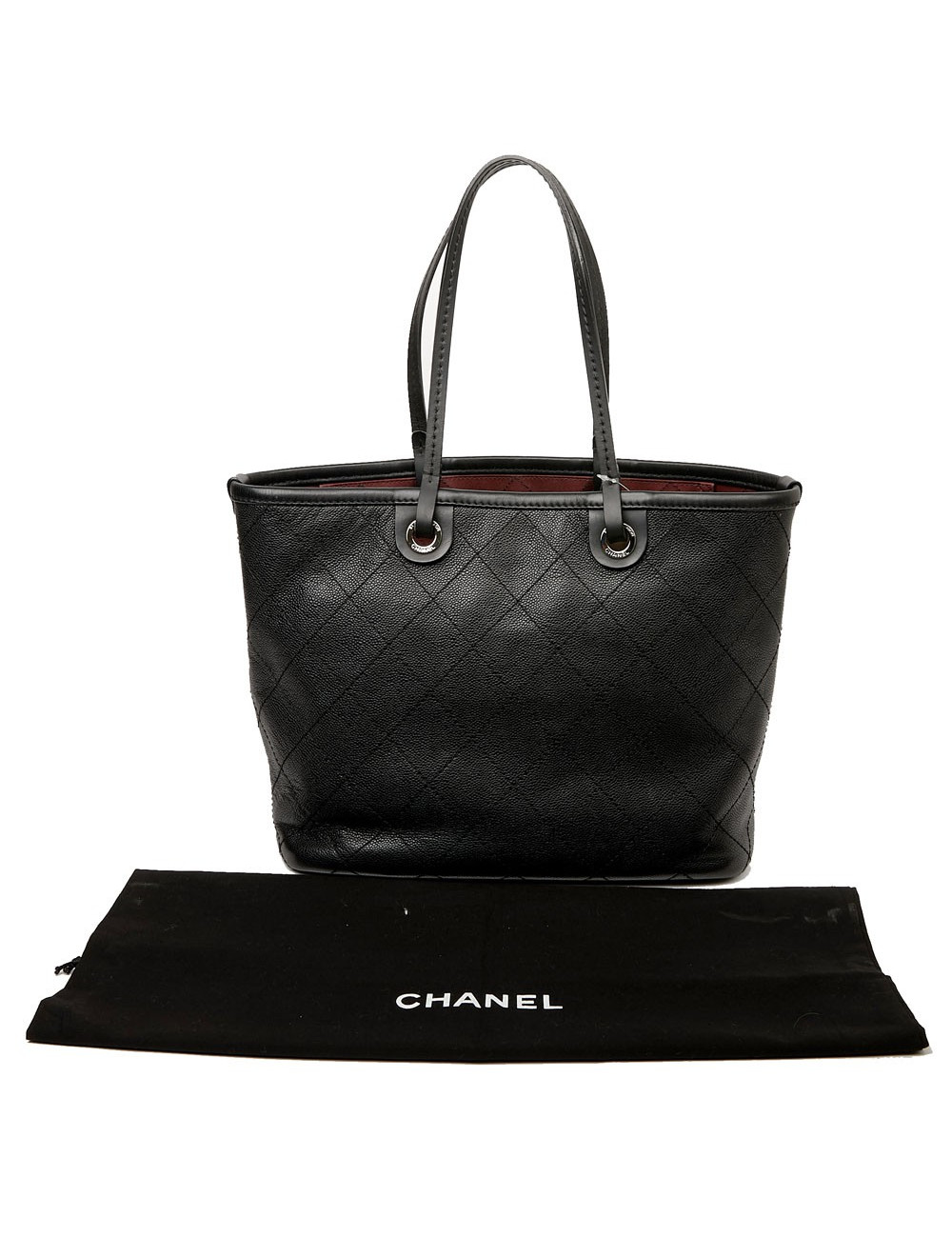 Chanel large tote black grained leather