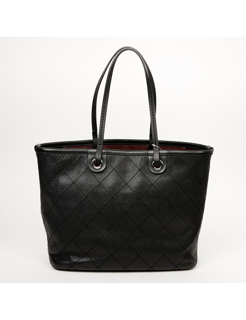 Chanel large tote black grained leather