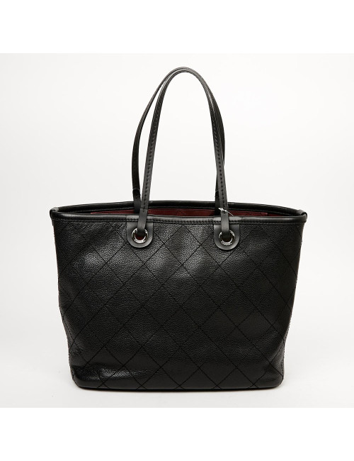 Chanel large tote black grained leather