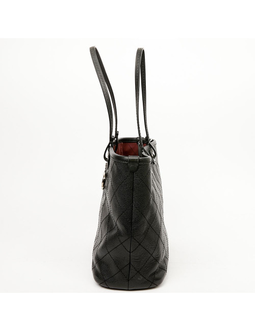 Chanel large tote black grained leather