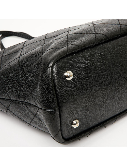 Chanel large tote black grained leather