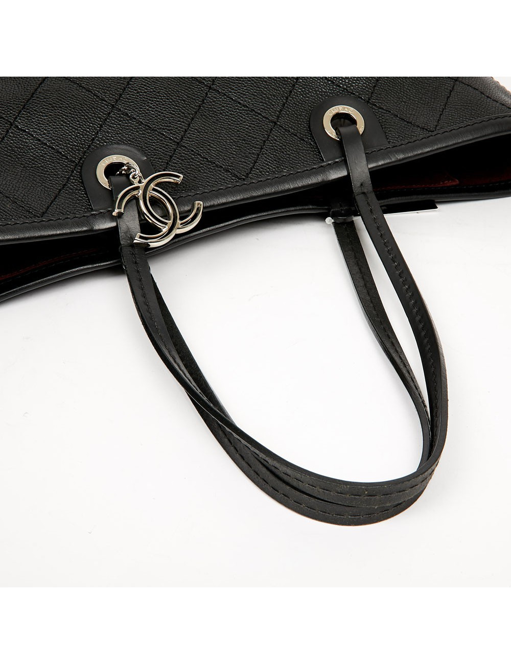Chanel large tote black grained leather