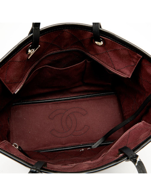 Chanel large tote black grained leather