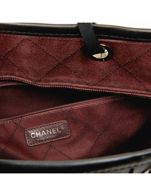 Chanel large tote black grained leather
