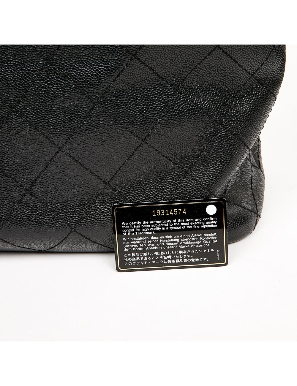 Chanel large tote black grained leather