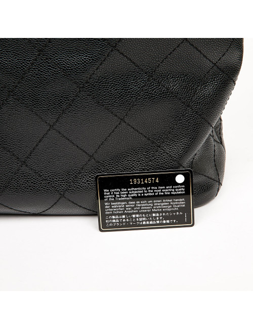 Chanel large tote black grained leather