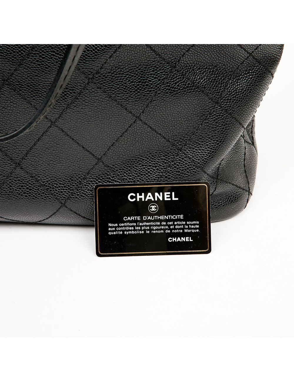 Chanel large tote black grained leather
