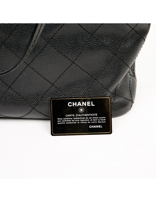 Chanel large tote black grained leather
