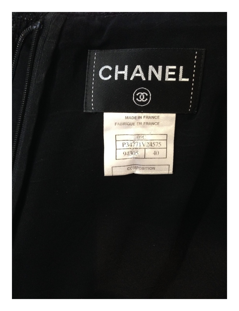 Tailleur avec robe CHANEL noir pailleté