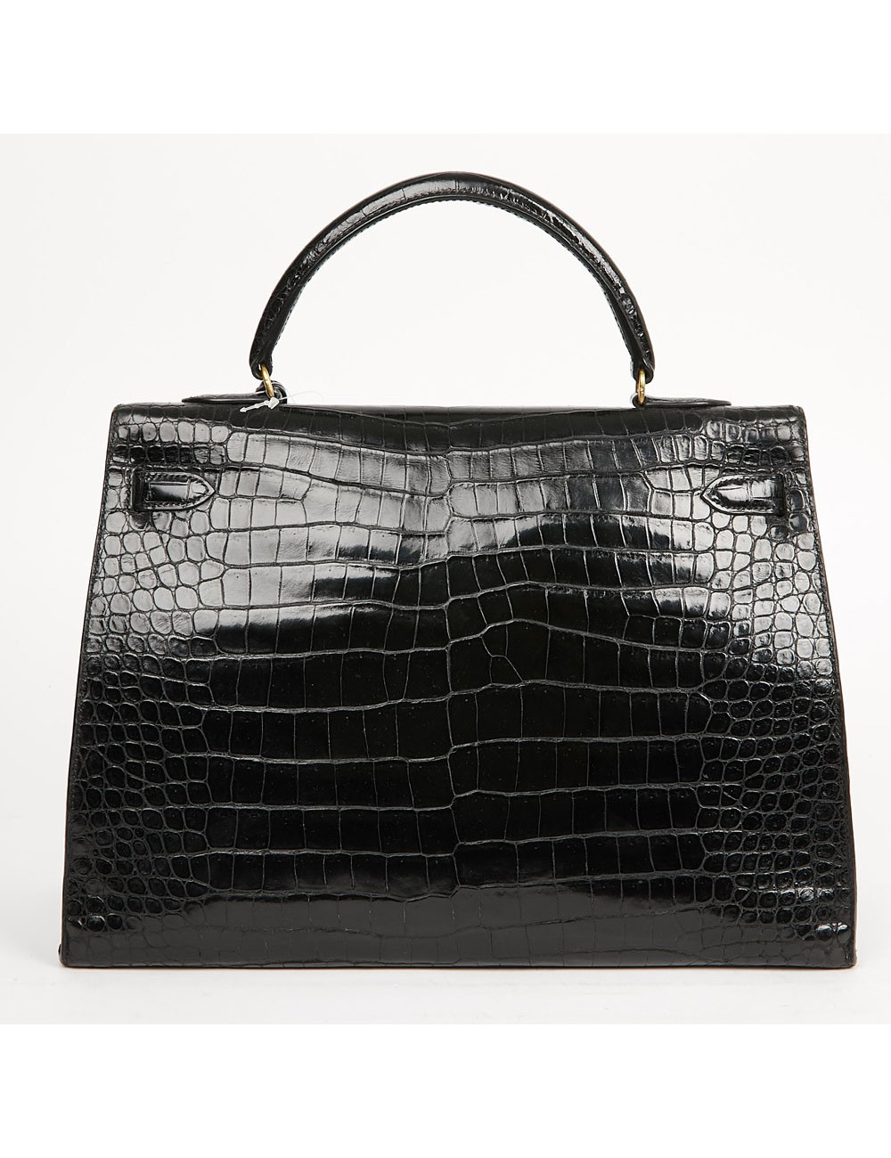 Kelly 35 HERMES porosus noir Vintage