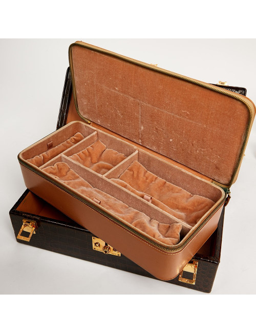 Sac à main Kelly HERMES boite à bijoux Porosus marron